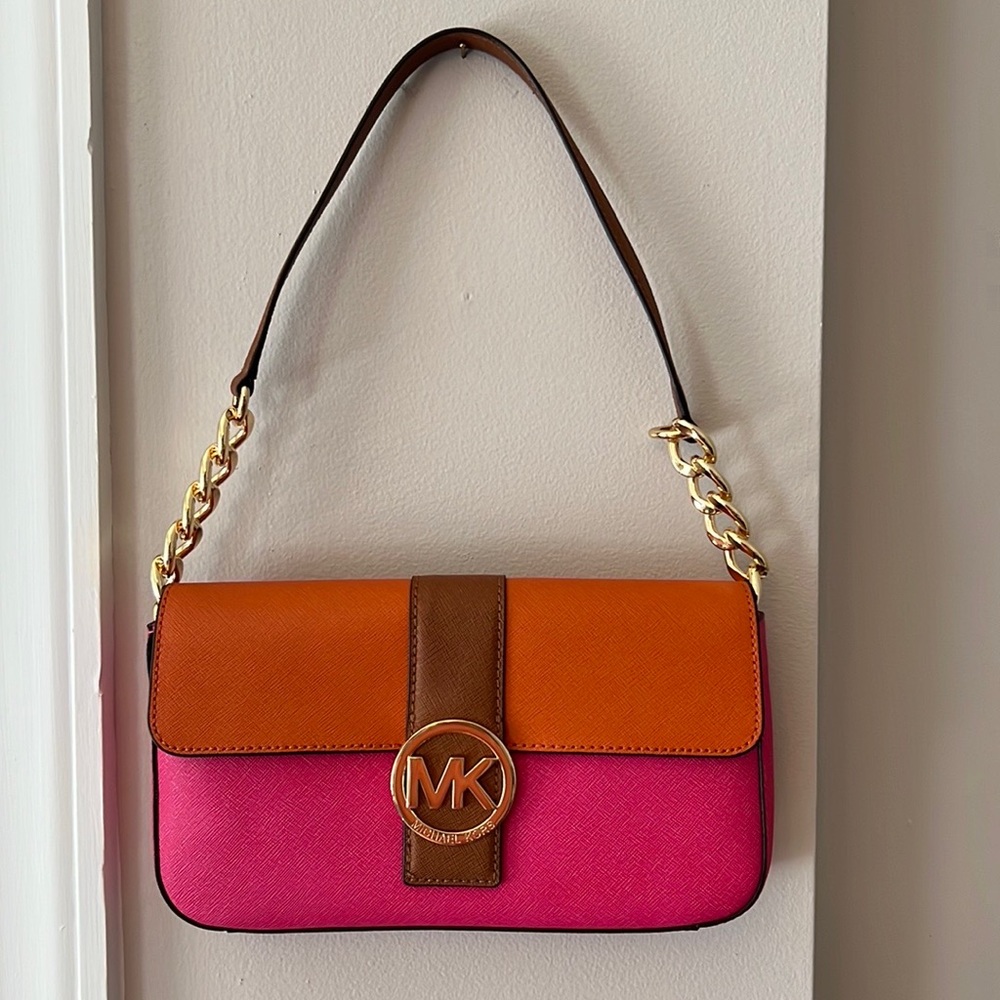 NWT-Michael Kors-Brown/Tan, Pink, Orange Purse